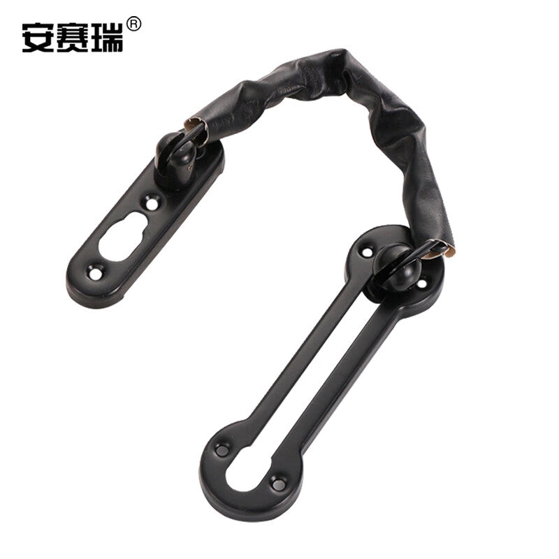 Anselek anti-theft chain, punched-hole security door chain for hotels and guesthouses, bolt door latch, black 5D01556