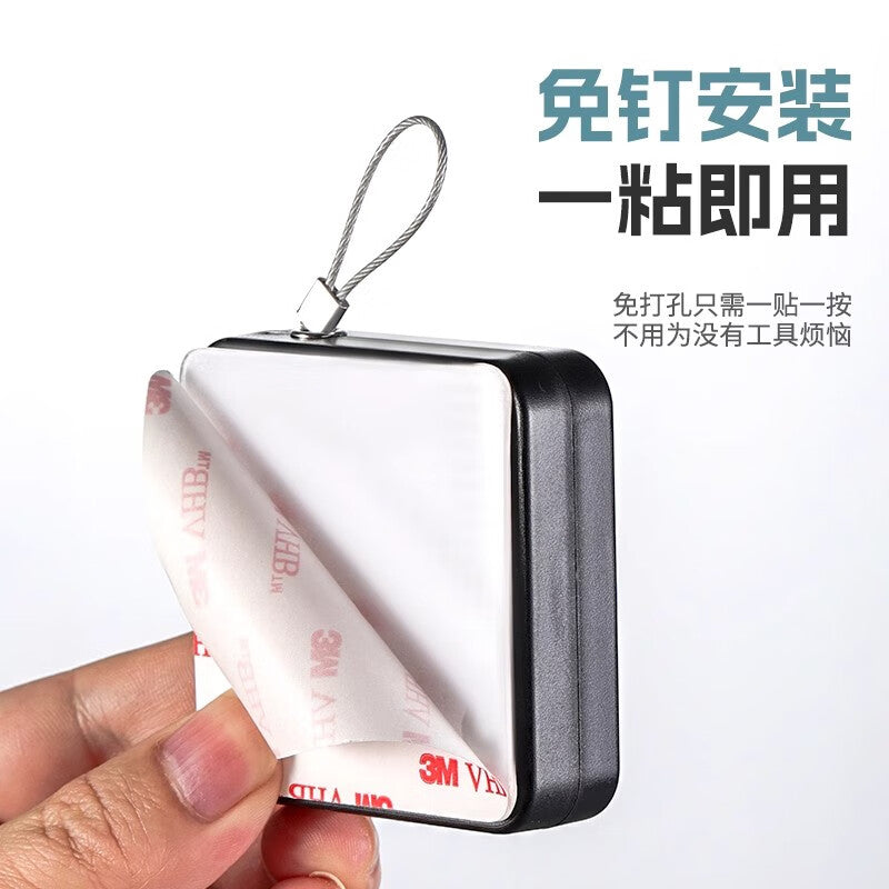 Chuke No-Drill Automatic Household Door Closer, Simple Door Closing Tool, Pull Rope Closer, Black, 800 Tensile Strength