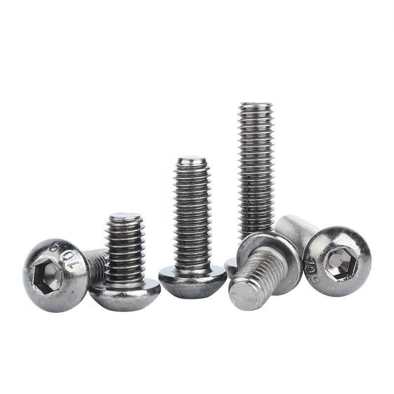 Kaying Socket Head Flat Head Screws, High Strength Black Nickel Plated Screws, Pan Head Cylinder Bolts, M3*4 (50 pieces)