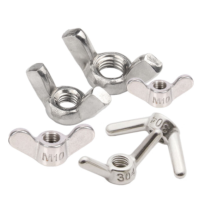 Deqi 304 Stainless Steel Wing Nuts, Ingot Nuts, Ram's Horn Nuts, Butterfly-Type Hand-Tightening Screws, Fasteners, M3 Wing Nuts (50 pieces)