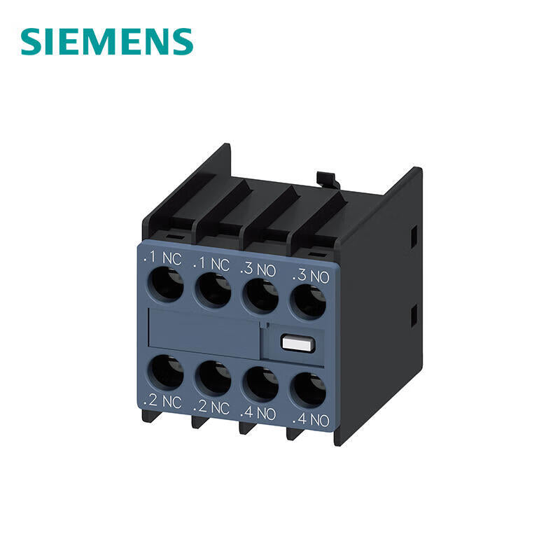 Siemens AUX. switch set, 2NO+2NC adjustment paths: 1NC, 1NC, 1NO, 1NO, for motor contactors and contactor relays, sizes S00 and S0, screw terminals; 3RH69111HA22