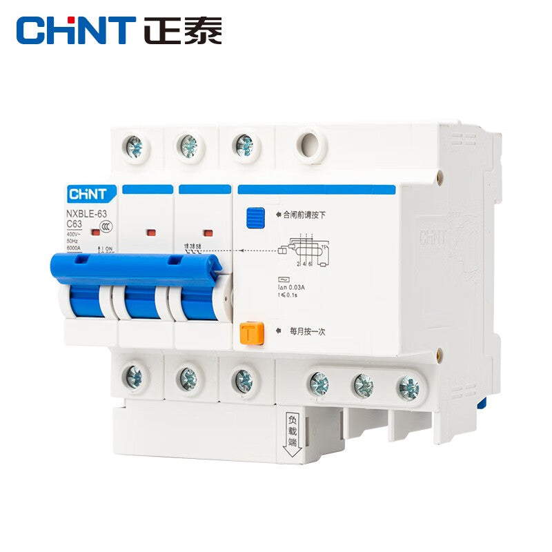 Chint NXBLE-63 3P C63 30mA 6kA Circuit Breaker