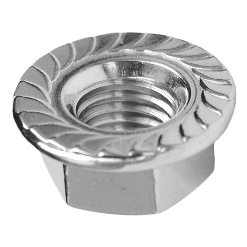 Jing Shi 304 Stainless Steel Hex Flange Nut, Hex Anti-slip with Washer, Anti-loosening Nut, M6 (10 pieces per pack)
