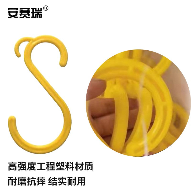 Anseri construction site cable and wire hooks, scaffolding pipe S-shaped hooks, insulated S-type hooks, scaffolding plastic hooks, 30-pack, 1H00529