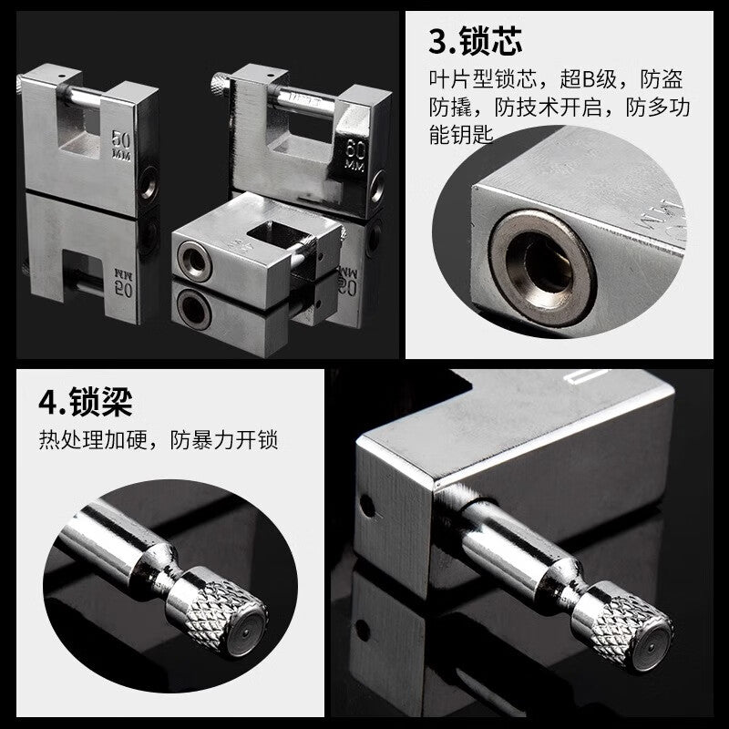 Thousand-speed wheel anti-theft lock pick, rust-proof and pry-proof stainless steel rectangular cabinet door for home use, 70mm in diameter, with 3 independent keys.