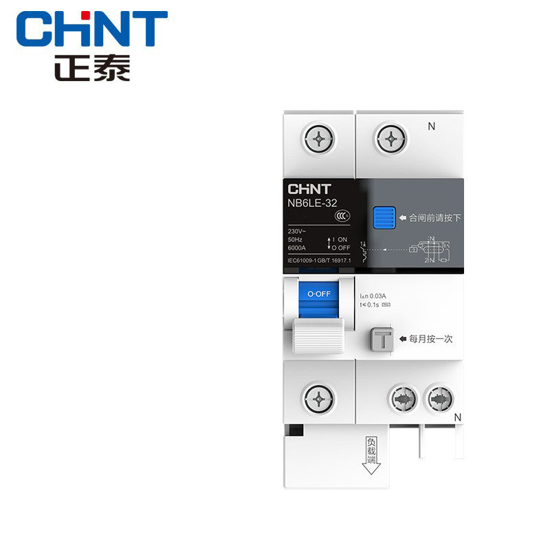 Chint NB6LE-32 1P+N RCBO, C16, 30mA, 6kA (1 piece)