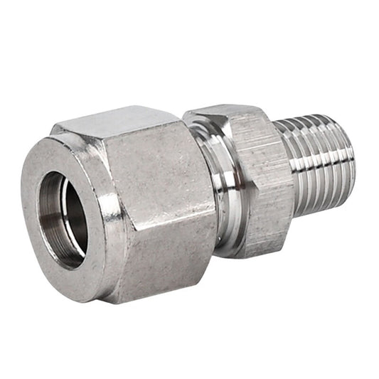 Tanqi 304 Stainless Steel Compression Fitting Straight-Through Terminal External Thread Compression Fitting ZG3/8-Φ12MM (5 pieces)