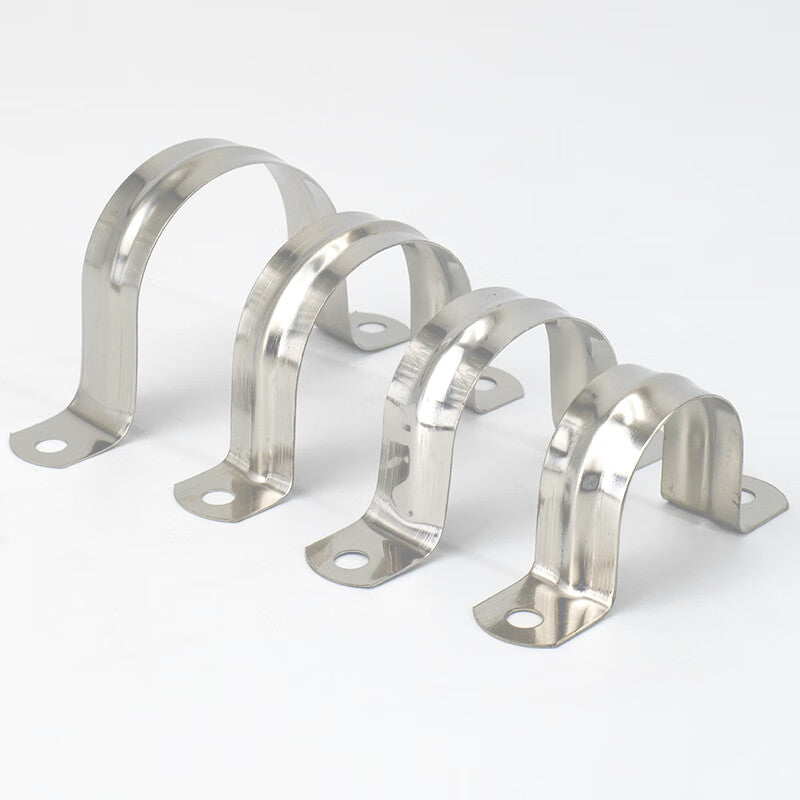 Bingyu BYsy-55 304 Stainless Steel Pipe Clamp, U-Shaped Pipe Clamp, Pipe Hoop, Omka Saddle Clamp Fixing Clip, Diameter 16 (1 piece)