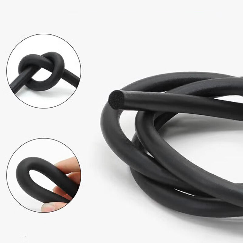 Deqi EPDM foam rubber round strips, black O-ring sealing strips, sound insulation and sealing foam strips, 4mm diameter (price for 10 meters).