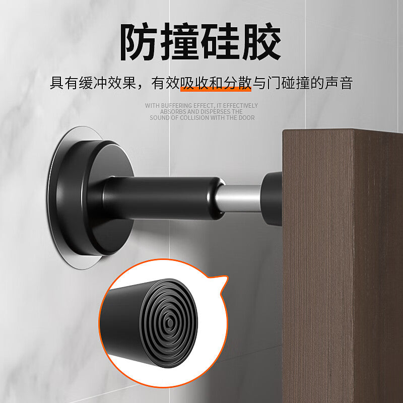 No-drill door stop, anti-collision door, door intake, security door, top glass door stop, buffer door stop, black, 100mm