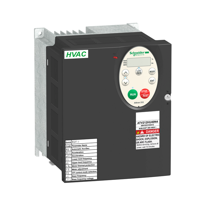 Schneider Electric inverter, three-phase, 380-480V, built-in EMC, IP21; ATV212HU40N4