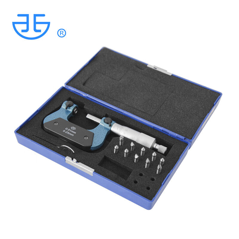 Northwest China, Qinghai - Thread Micrometer, Qinghai Measuring Tools, Thread Pitch Diameter Measurement Standard with Probe Calibration Rod 200-91-000/Measuring Range 0-25mm, Thread Micrometer 0.01mm