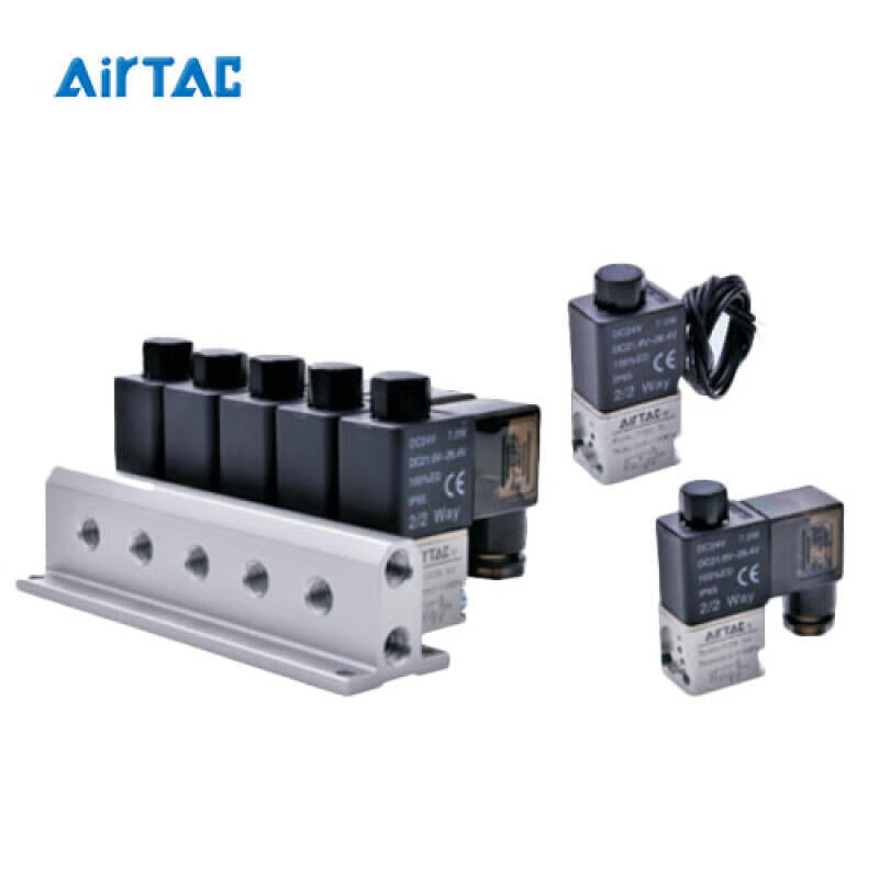 AirTAC 2-position 3-way direct-acting base-type solenoid valve (without base); 3V2MNOB