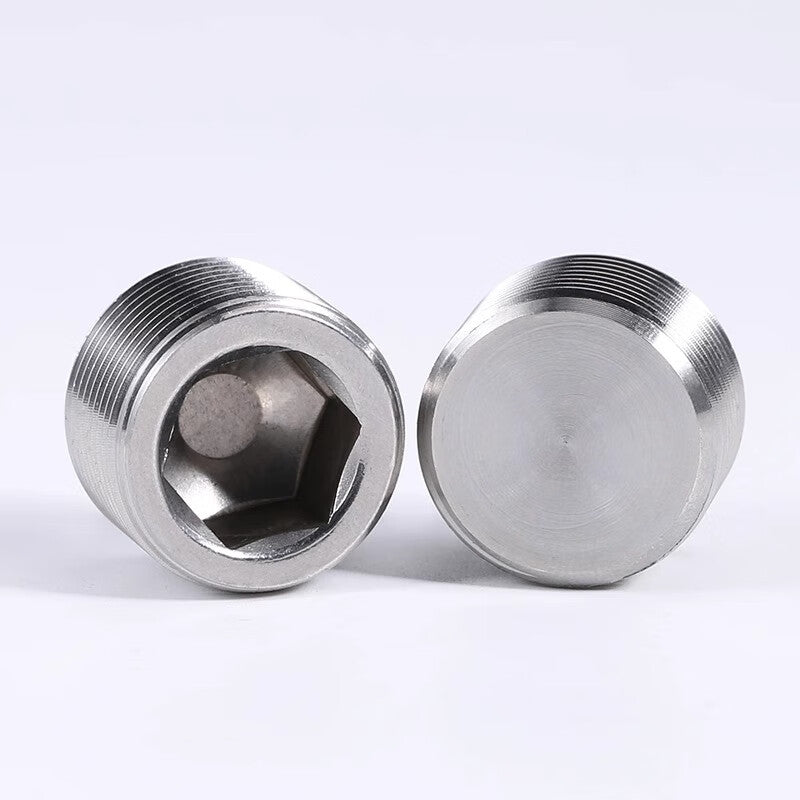Bairuit 304 Stainless Steel Internal Hex Plug, NPT Oil Plug, Screw Plug, Oil Pipe Plug, End Cap, M12*1.5 [5 pieces]