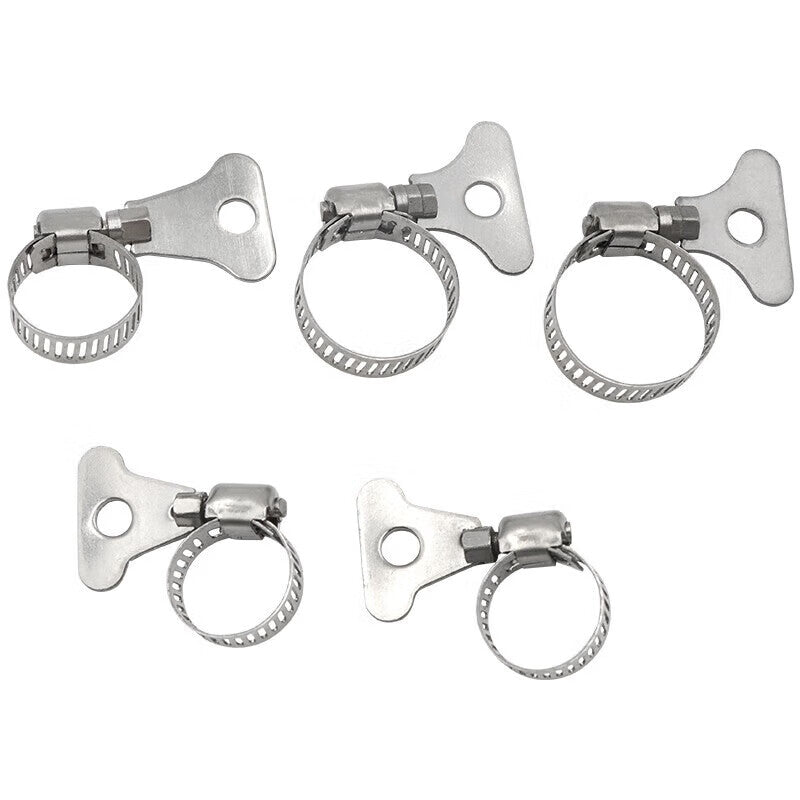 Peifan 201 Stainless Steel Handle-Type Clamping Clip for Gas Pipe Fixing Joint, Rust-proof and Wear-resistant C13*19 (20 pieces)