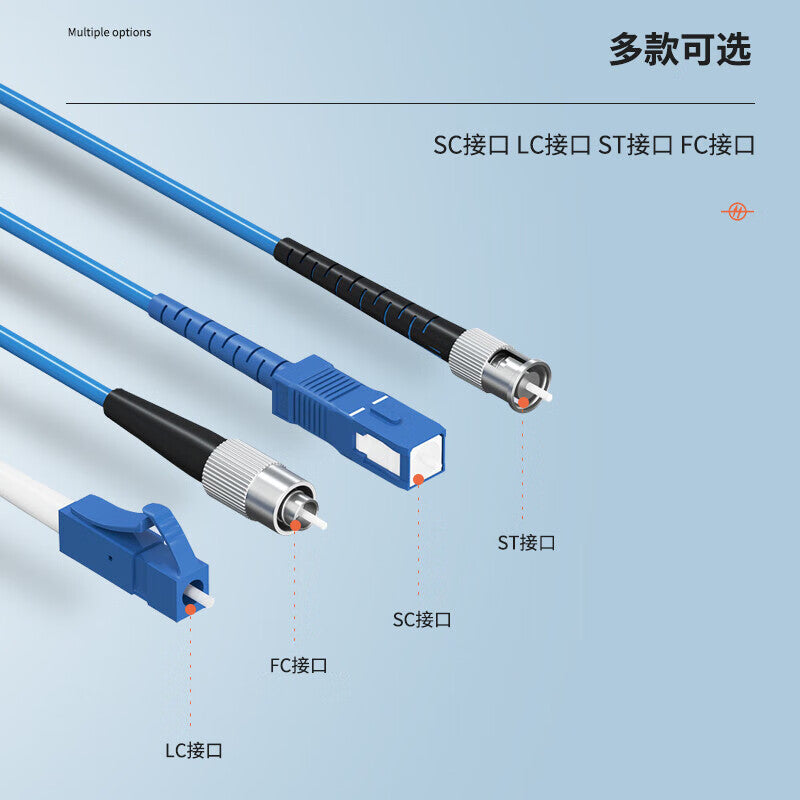 Fengyingzi Outdoor Single-Mode Armored Optical Cable Finished Product, Optical Cable Patch Cord No Splicing Fiber Optic Cable Telecom Grade 4-Core FC-FC 4-Core 50m FYZ-Z25F