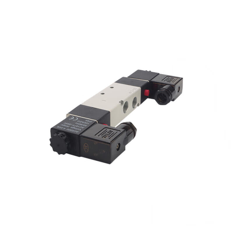 AirTAC internal pilot solenoid valve, 3-position 5-way center-sealed, double solenoid, DIN socket; 4V230C08A