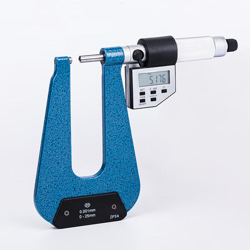 Northwest Qinghai Measuring Tools Digital Electronic Deep Bow Micrometer U-type Flat Head Single/Double Round Head Ball Head Micrometer 233-03-040 Measuring Range 0-25mm Bow Depth 100mm Type A Double Flat Head