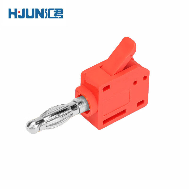 Huijun solderless banana plug quick-connect straight-through lantern flower connector wire test press wiring nickel-plated - red