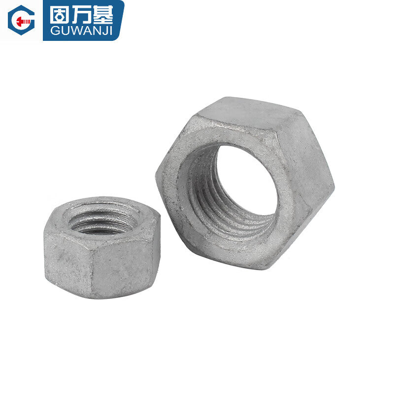 GUWANJI hexagonal nuts, hot-dip galvanized hexagonal screw caps, grade 8 hot-dip galvanized expanded hole nuts, M12 [1 piece]