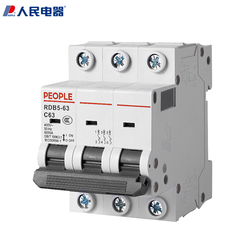 People's Electric Small Circuit Breaker RDB5-63 C10 3P