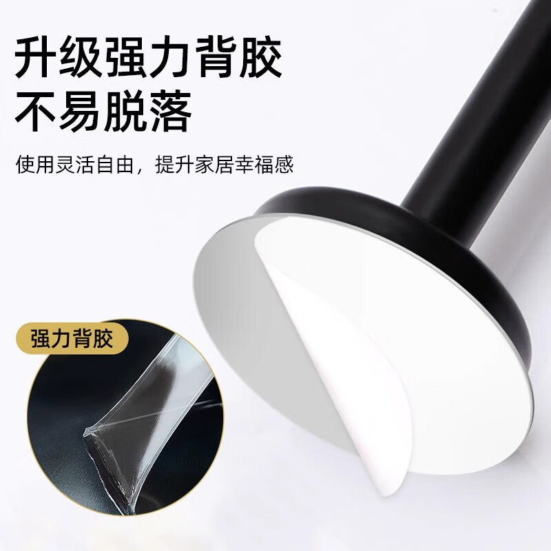 Honggong door stopper, no-drill anti-collision device, top of bathroom security door, door stopper, matte black.