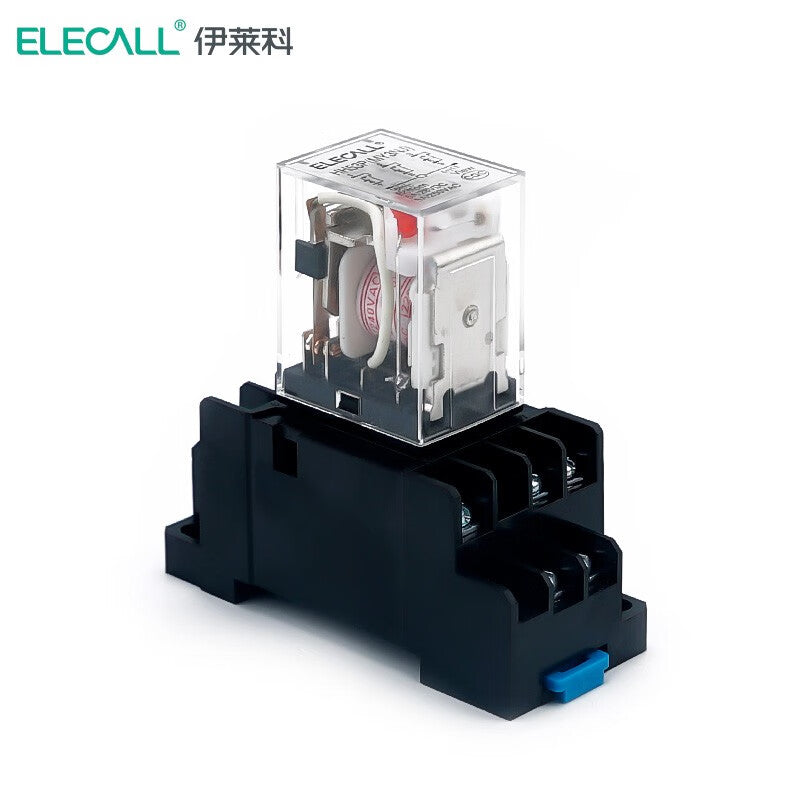 ELECALL HH53P small intermediate relay AC three-open three-closed with light and base electromagnetic relay set 11 feet MY3NJ AC220V