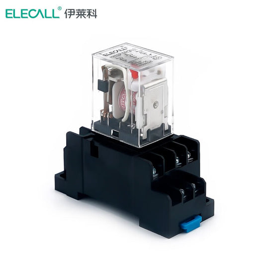 ELECALL HH53P small intermediate relay AC three-open three-closed with light and base electromagnetic relay set 11 feet MY3NJ AC220V
