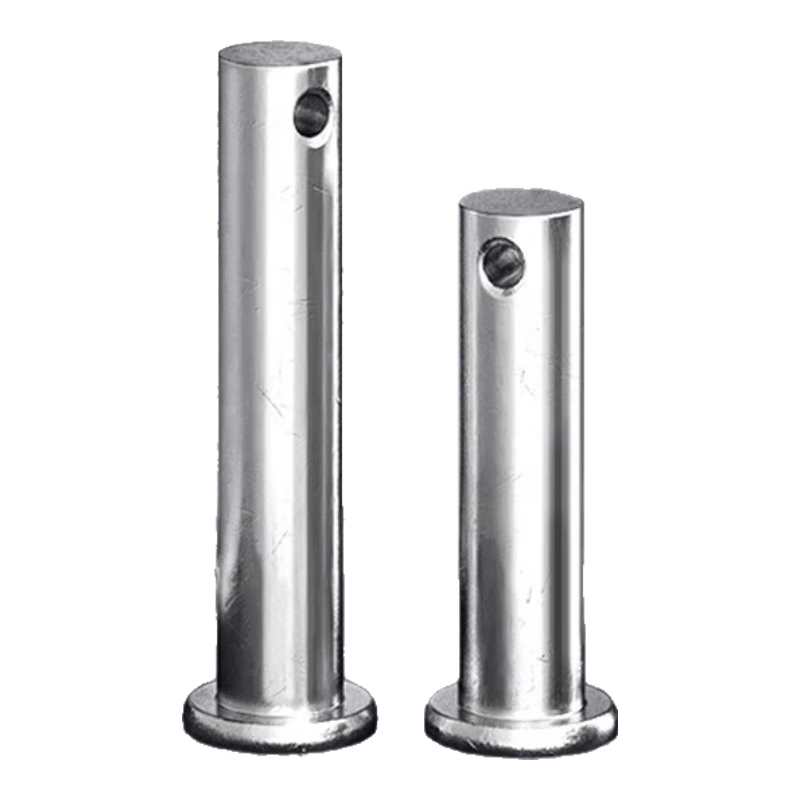 Bairuite 304 Stainless Steel Pins GB882 Flat Head Cylindrical Pins with Holes, Fixing Pins, Shaft Pins M5*100 [5 Sets]