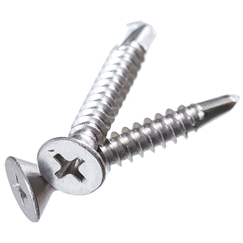 Haisdick HKSY-26 410 Stainless Steel Cross-Head Countersunk Self-Drilling Self-Tapping Screws, GB15856.2 ST4.8*70 (100 pieces)