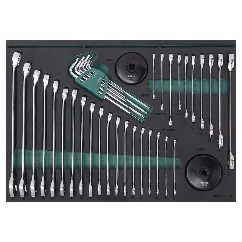 SATA 210-piece machine repair tool cart set (including 95125-4 drawer 2-door tool cart); 09925