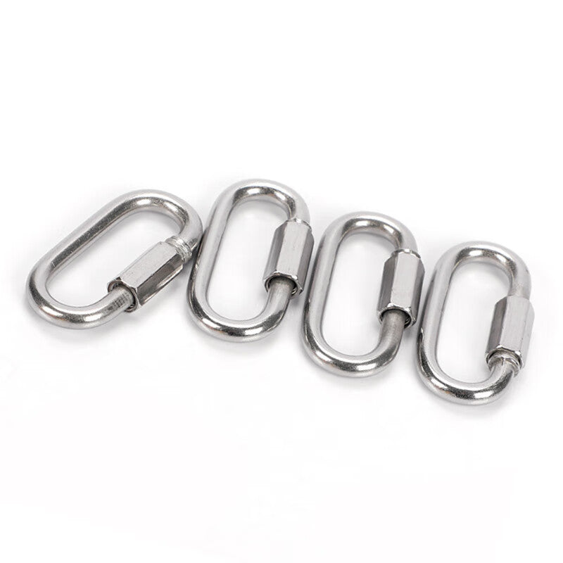 Deqi 304 Stainless Steel Connecting Ring, Quick Connecting Ring, Chain Connecting Ring, Track Buckle, Climbing and Mountaineering Oval Chain Buckle, Mining Connecting Ring M12