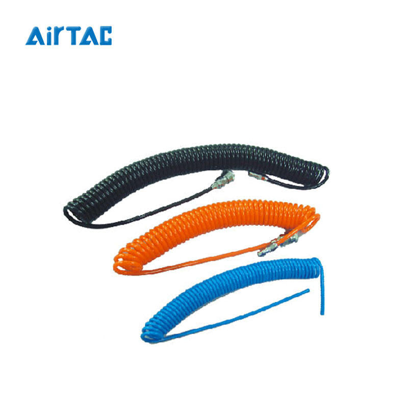 AirTAC PU spiral air hose (polyester), with (male connector + female connector); UCS080050C060MA2