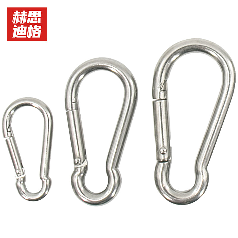 Hesdig [Jingcang Flash Delivery] 304 Stainless Steel Spring Hook, Hoist Quick-Hanging Buckle, Elastic Buckle, Chain Buckle, Safety Ring, Spring Buckle M8 (2 pieces) JG-54