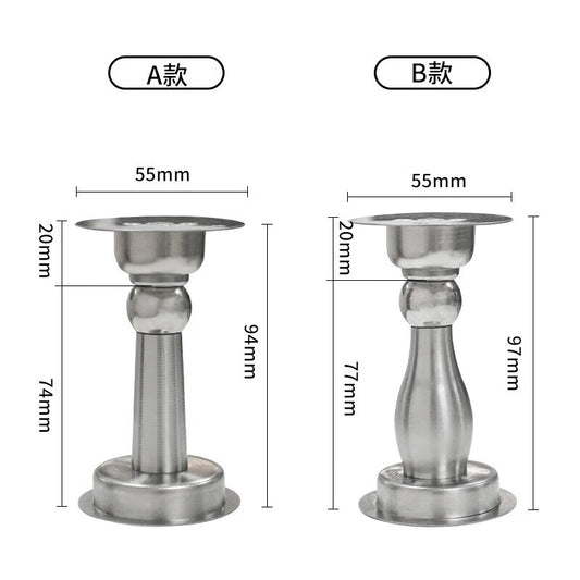 Jin Gu Lao No-Drill Door Stopper, Floor Stopper, Anti-Collision Door Stopper, Strong Magnet, 201 Stainless Steel, Type B, Brushed Finish Door Stopper, KZS-1145