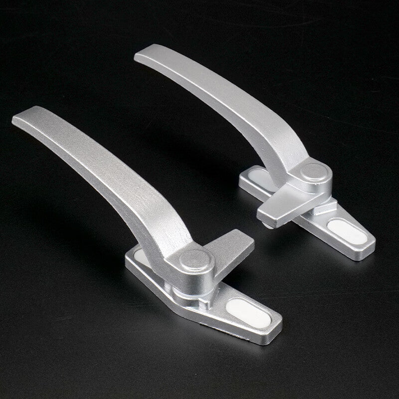 Bingyu Aluminum Alloy Single-Point Casement Window Handle, Type 50 Window Handle, Outward Opening Window, 7-Shaped Window Lock, Silver Gray, Left Handle, BH-589