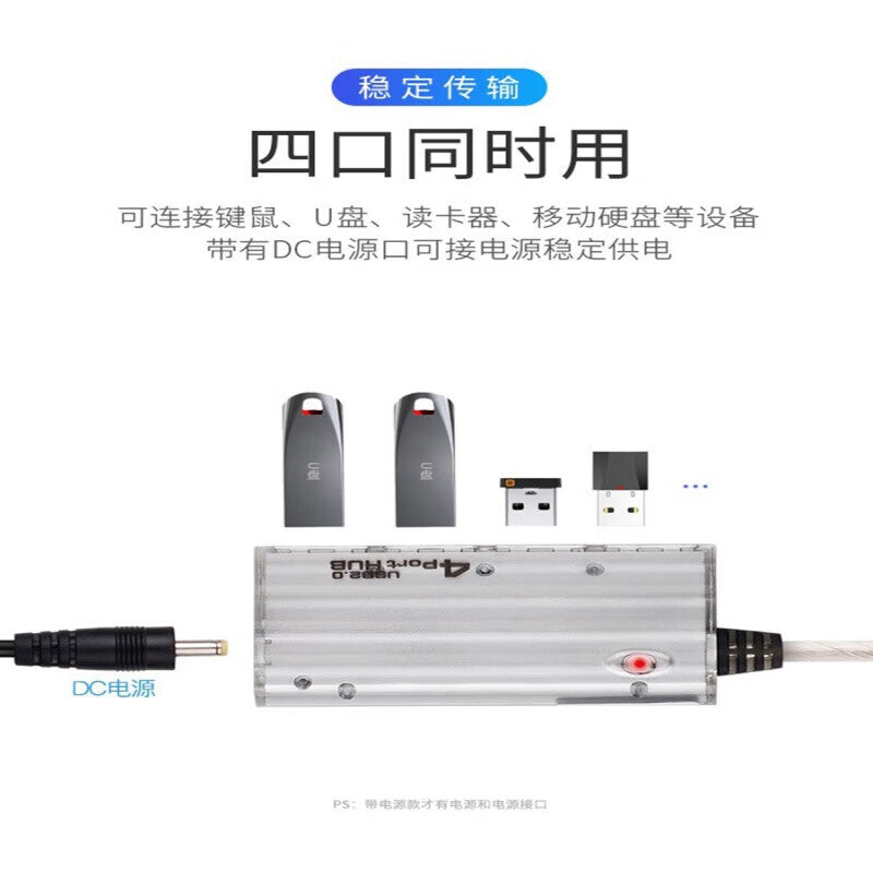 Gangwo (ZE695 (1.5m)) USB Splitter Hub for Laptops, 1 to 4 Ports, Passive, Supports External Hard Drives, Cameras, and Cash Registers. Unit: Piece