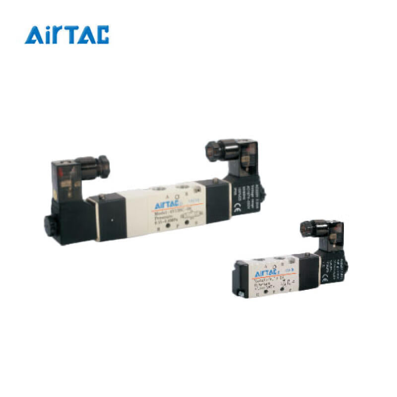 AirTAC 3-position 5-way double-electric solenoid valve, terminal type; 4V130E06F