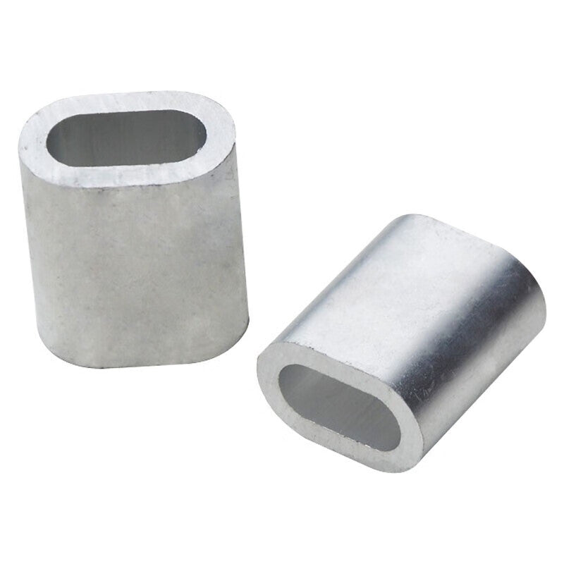 Jin Gu Lao Single Hole Aluminum Sleeve, Steel Wire Rope Single Hole Oval Aluminum Sleeve, Round Aluminum Sleeve Lock, 5mm (50 pieces) KZS-1155