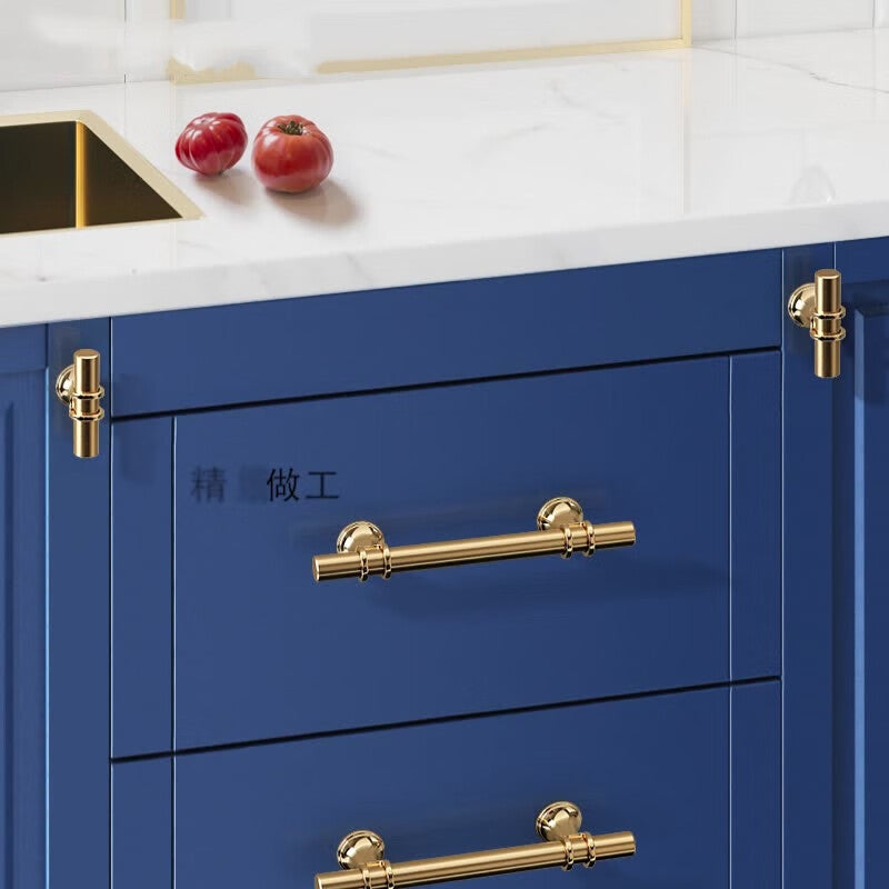 Shanhe Crafts Minimalist Cabinet Door Handles, Nordic Style Drawer and Shoe Cabinet Handles, Brushed Copper/Rose Gold 6816A-128 Hole Spacing