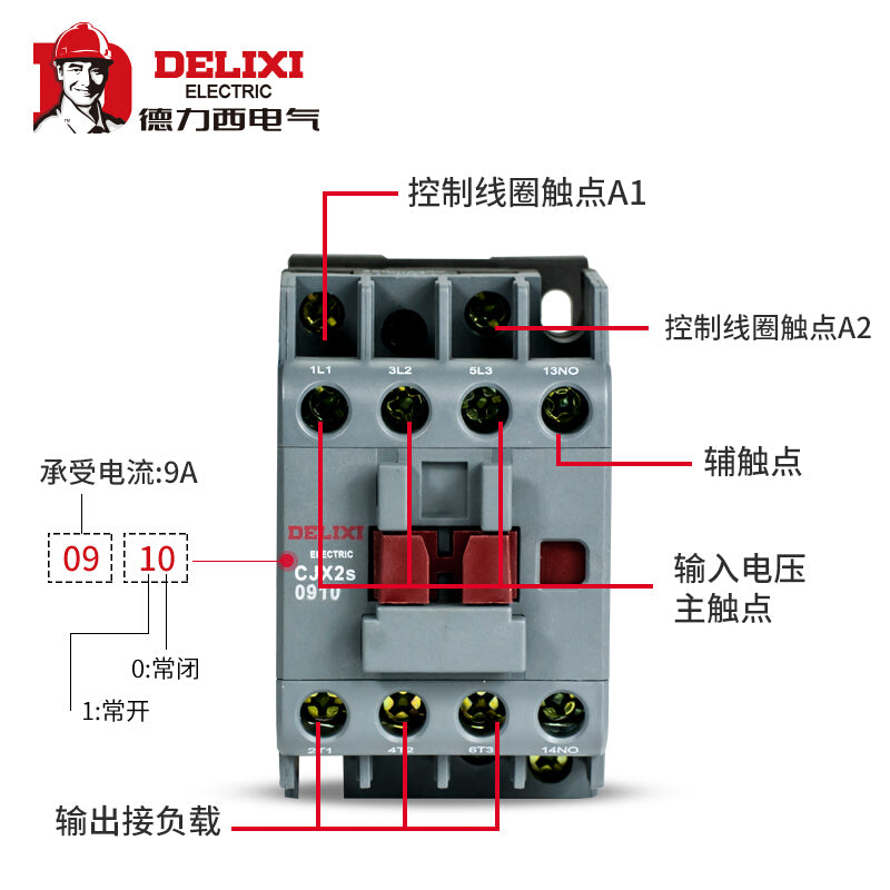 Delixi Electrical AC contactor; CJX2s-0910 220V/230V 50/60Hz