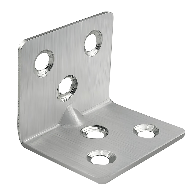 Du'ao thickened stainless steel angle bracket right angle bracket for fixing angle iron furniture shelf support, 6 holes and 10 assembly screws