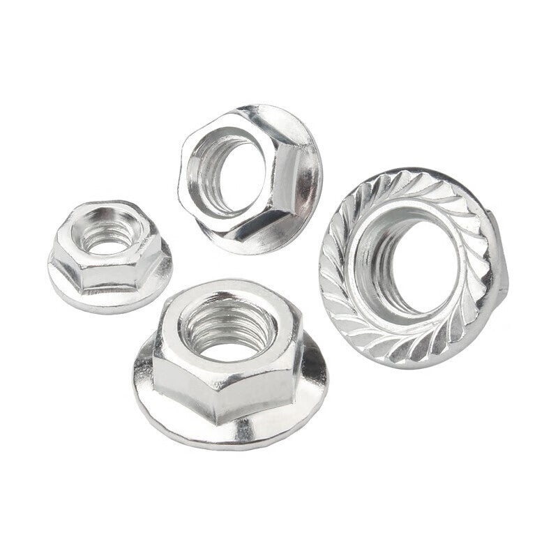 Steel Precast Products National Standard Galvanized Flange Nuts Anti-slip Headstocks Anti-loosening Nuts with Washers Tightening Flange Face Nuts [Beijing Supply] M12 (50 pieces per pack)