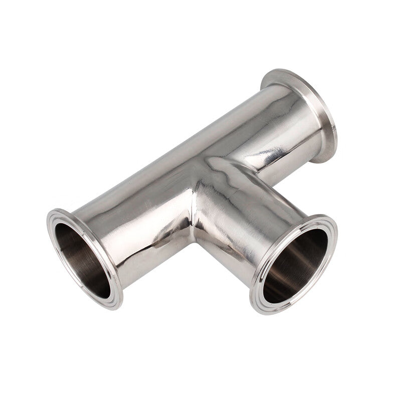 Pulinle 304/316L Stainless Steel Quick-Connect Tee, Sanitary Quick-Connect Clamp Type, Equal Diameter Connector, Mirror Polished (Customizable) 316/Φ25*1.5/Chuck 50.5