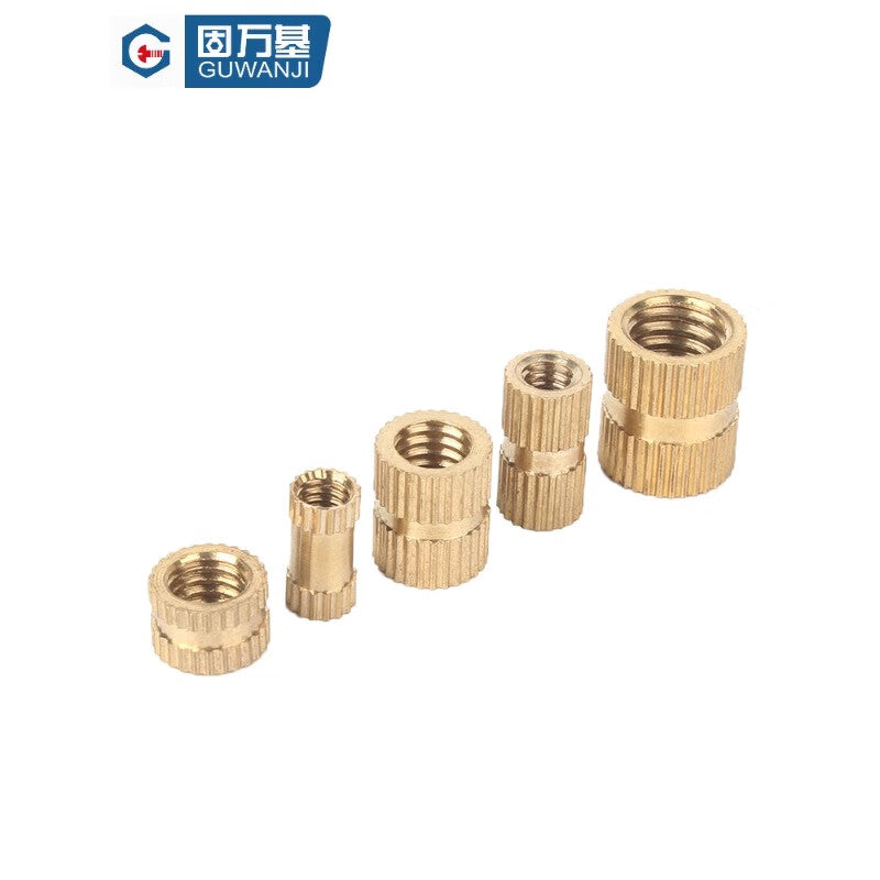 GUWANJI Copper Knurled Nut/Screw Cap, Copper Injection Molded Embedded Part, Copper Insert M2x8-3.5 [100 pieces]