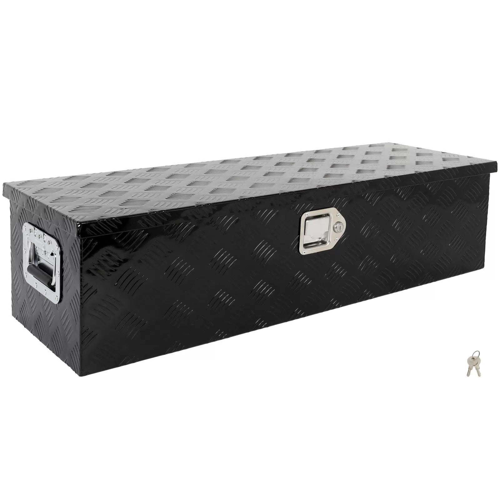 39"*13"*10" ALUMINUM PICKUP TRUCK TRUNK BED TOOL BOX TRAILER STORAGE BLACK [4]