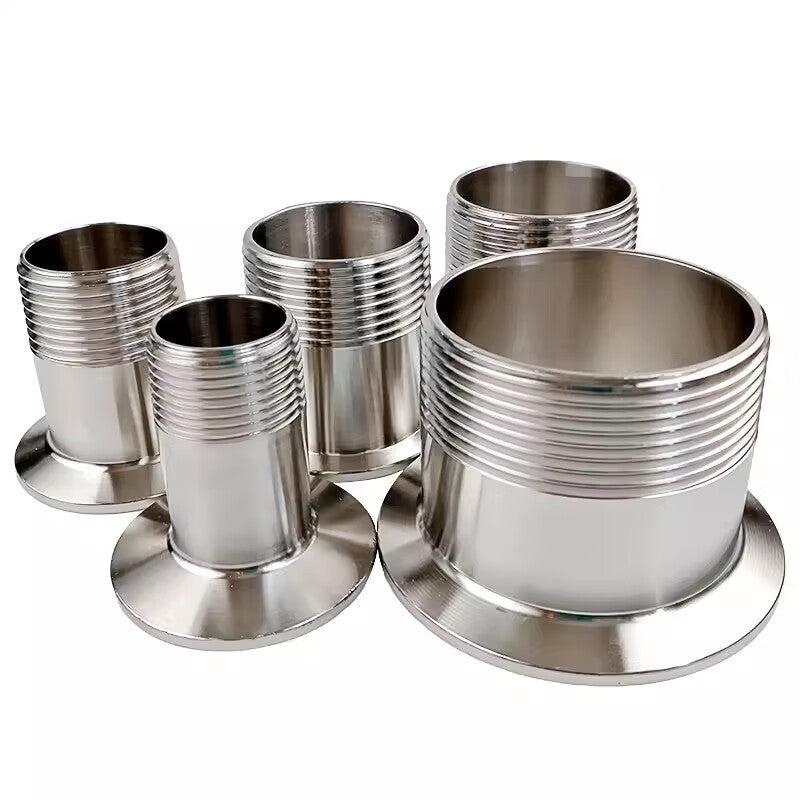 Shanhe Industrial Products 304 Stainless Steel Sanitary Grade Quick-Connect External Threaded Joint Clamp Type 304-2 Point DN8 Chuck 50.5