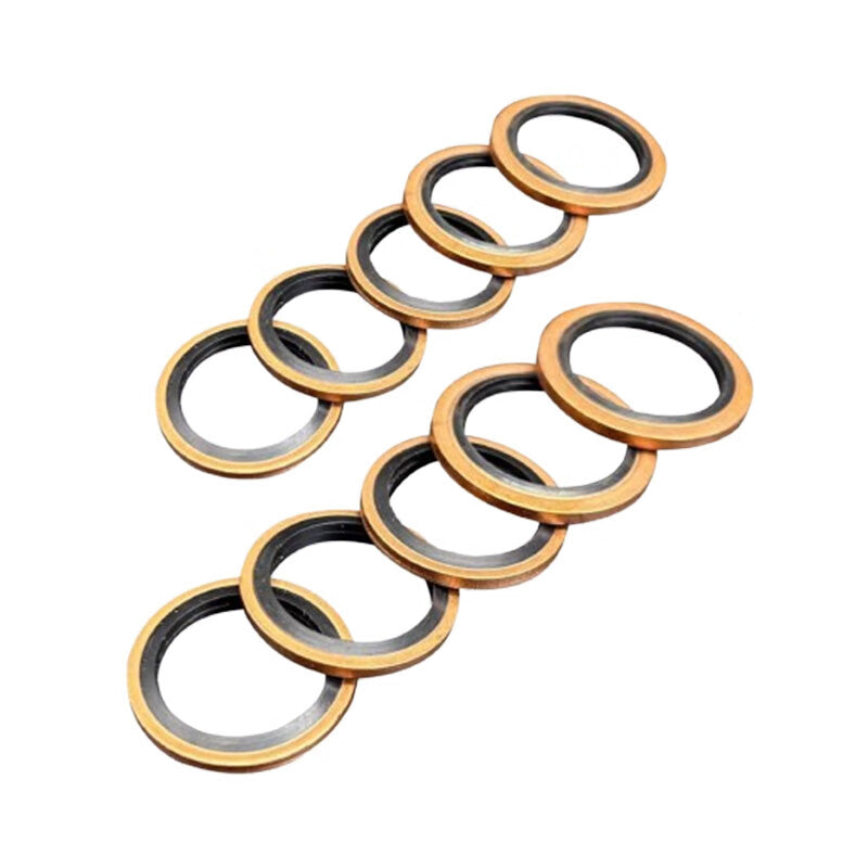 Yonghao Yinghong Copper-Nitrile Gasket Combination, High Pressure and High Temperature Hydraulic Assembly, Customizable, Inner Diameter 22mm (10 pieces) (Copper + Nitrile), One Price