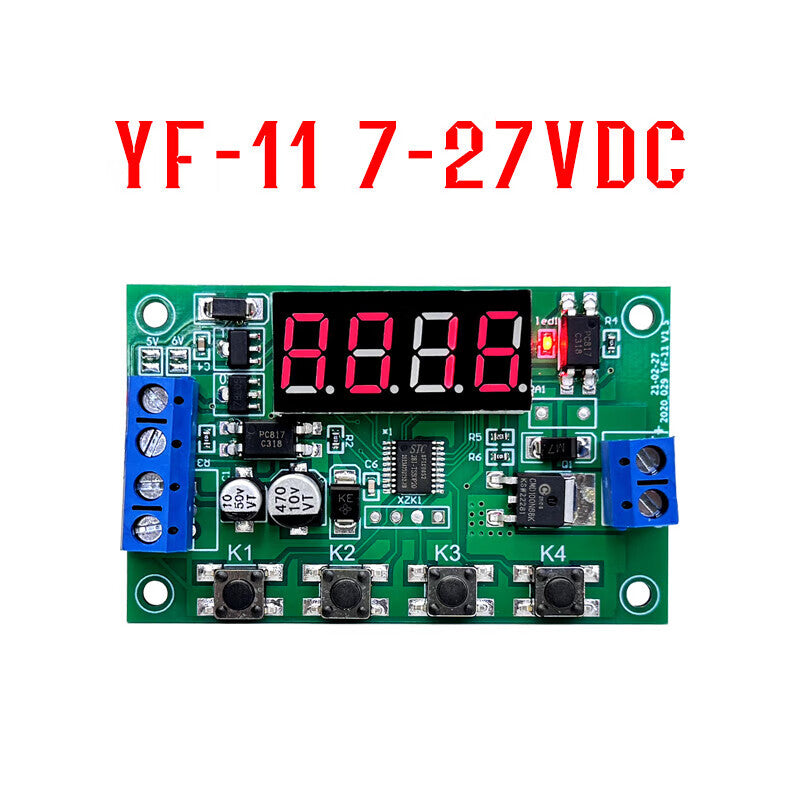 Guanzhao (YF-11 DC7-27V) Timer Delay Relay Trigger Cyclic Circuit Switch MOSFET 0.01-second Controller Power-on Module Unit: Piece