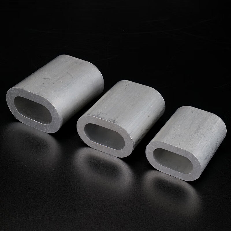 Bingyu Steel Wire Rope Aluminum Sleeve, Steel Wire Rope Clip, Aluminum Buckle, Oval Steel Wire Rope Clamp, Single Hole Aluminum Sleeve, 1mm (500 pieces) BH-592
